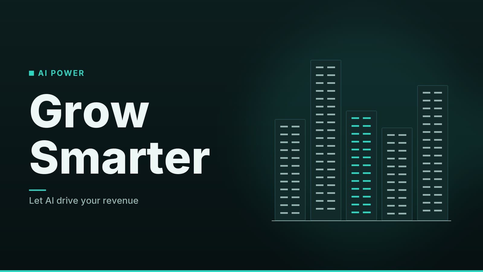 Editorial graphic: “Grow Smarter” headline beside a row of stylised tower blocks, teal night palette